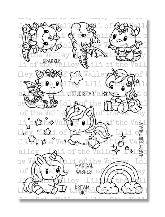 Dragons and Unicorns - A5 Stamp Set